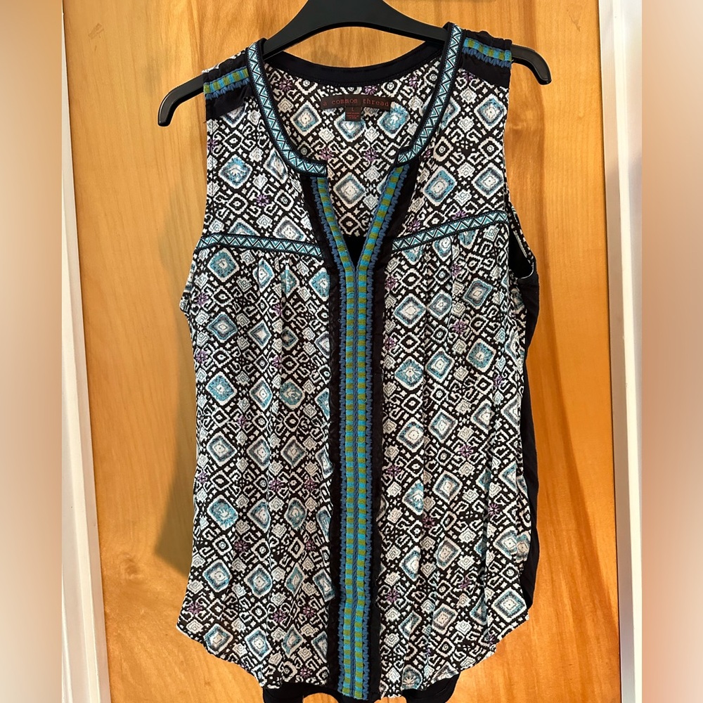 Boho Sleeveless Ethnic Print Top